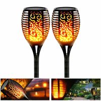 X2 Pack Antorchas Estacas Solares Led Jardín 58cm