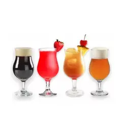 CRISTAR - Set De 4 Copas Cervezera Praga Vaso De Cerveza