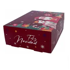 GENERICO - Caja Desayuno 10 Unid 33x23x10cm Navidad Rojo