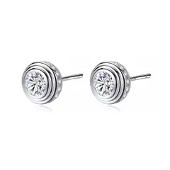 SILVER HEART - Aros Modelo Redondos con Circones en Plata Fina 925
