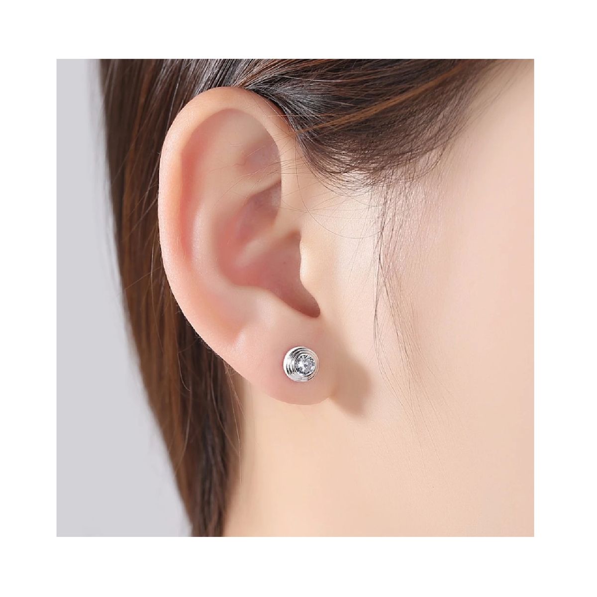 SILVER HEART - Aros Modelo Redondos con Circones en Plata Fina 925 SILVER HEART