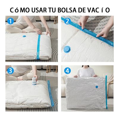 Imagen 2 del producto Bolsas al Vacío 80x130 cm Maximiza Tu Espacio Pack de 12 bolsas para comprimir ropa FIGOIMPORT