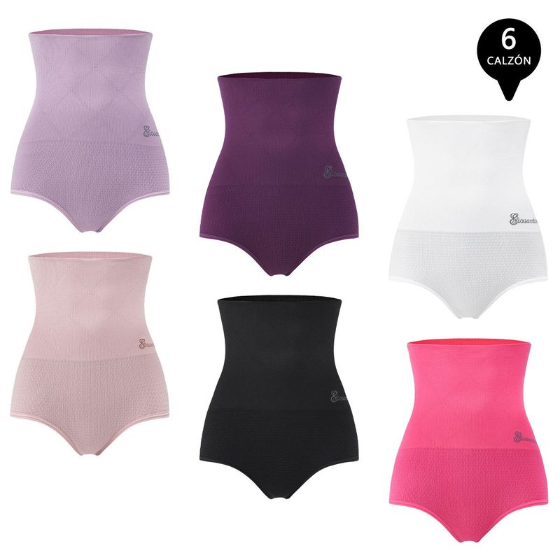 GIOVACCHINO - Pack de 6 Calzones Faja Reductor de Abdomen Levanta Gluteos Mujer.