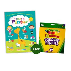 CRAYOLA - Pack 50 Lapices de colores mas Libro vamos a Pintar