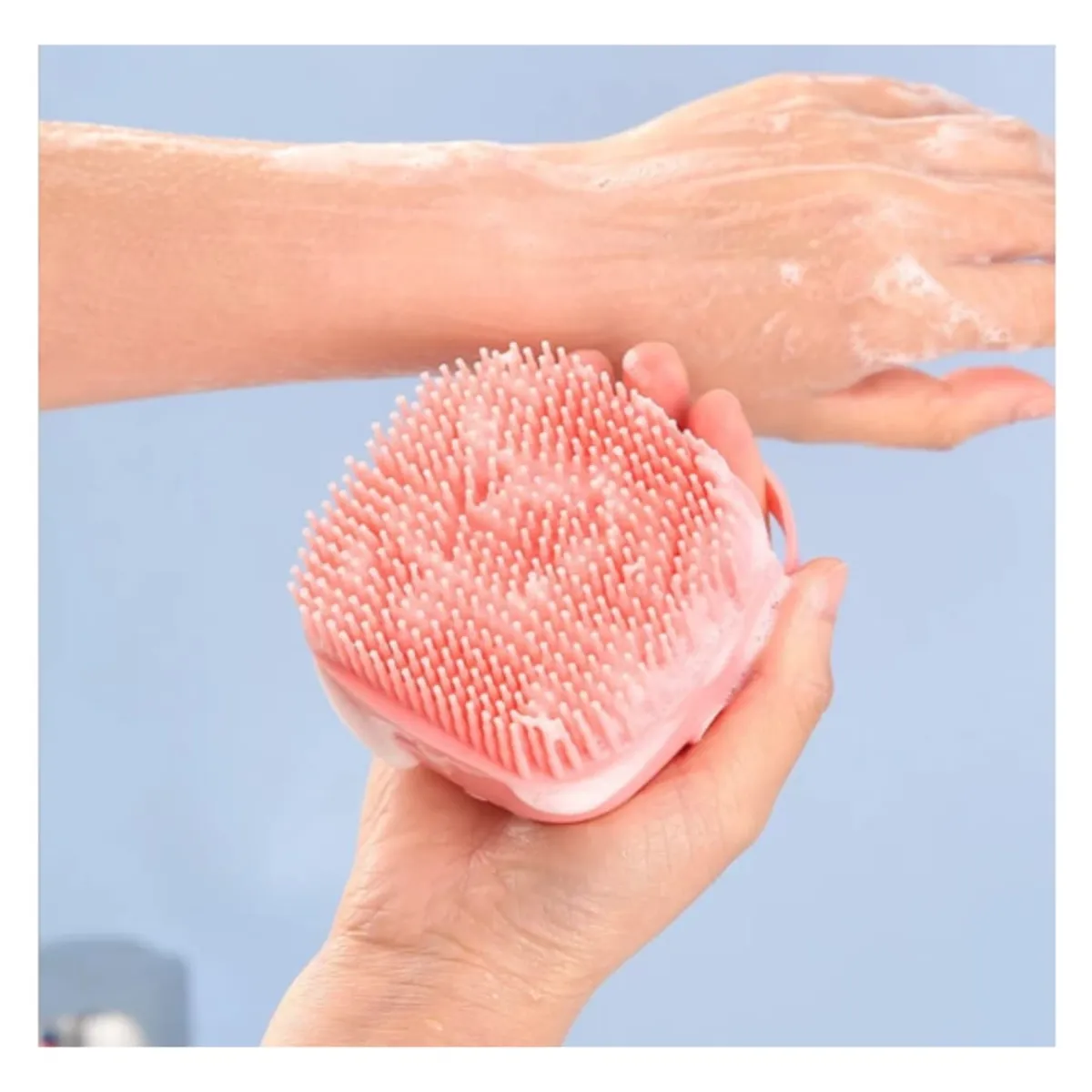 NPW - Cepillo de baño silicona suave depurador de masaje limpieza piel Rosa