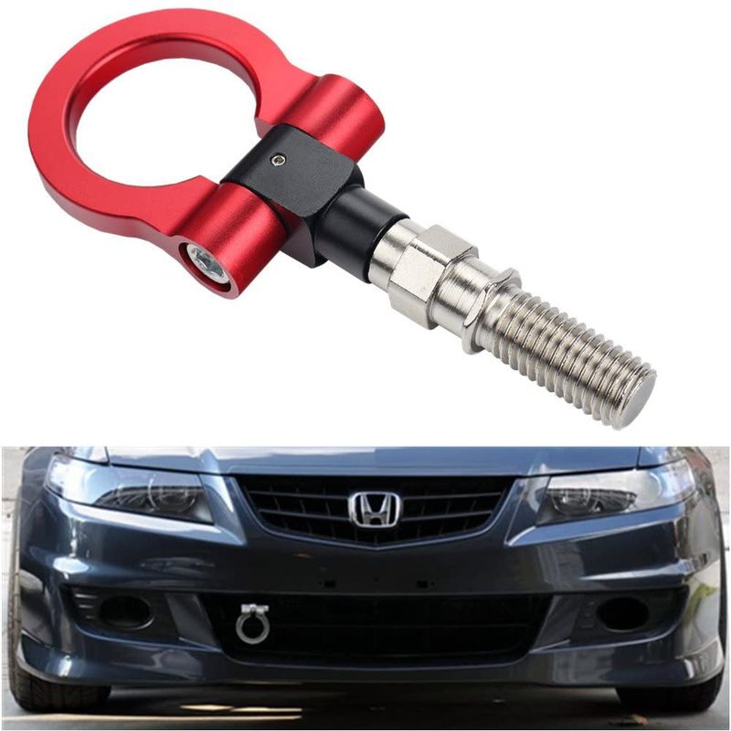 GENERICO - Tow Hook Gancho Remolque ROJO Auto Tuning Universal Karvas