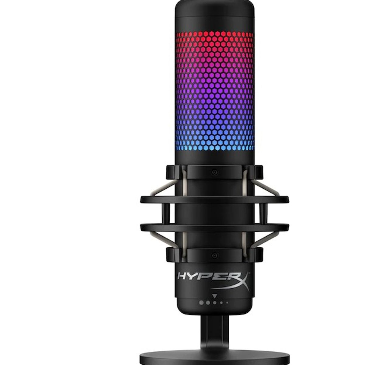 HYPERX - Micrófono Gamer HyperX QuadCast S RGB, Antivibración, 3 Condensadores