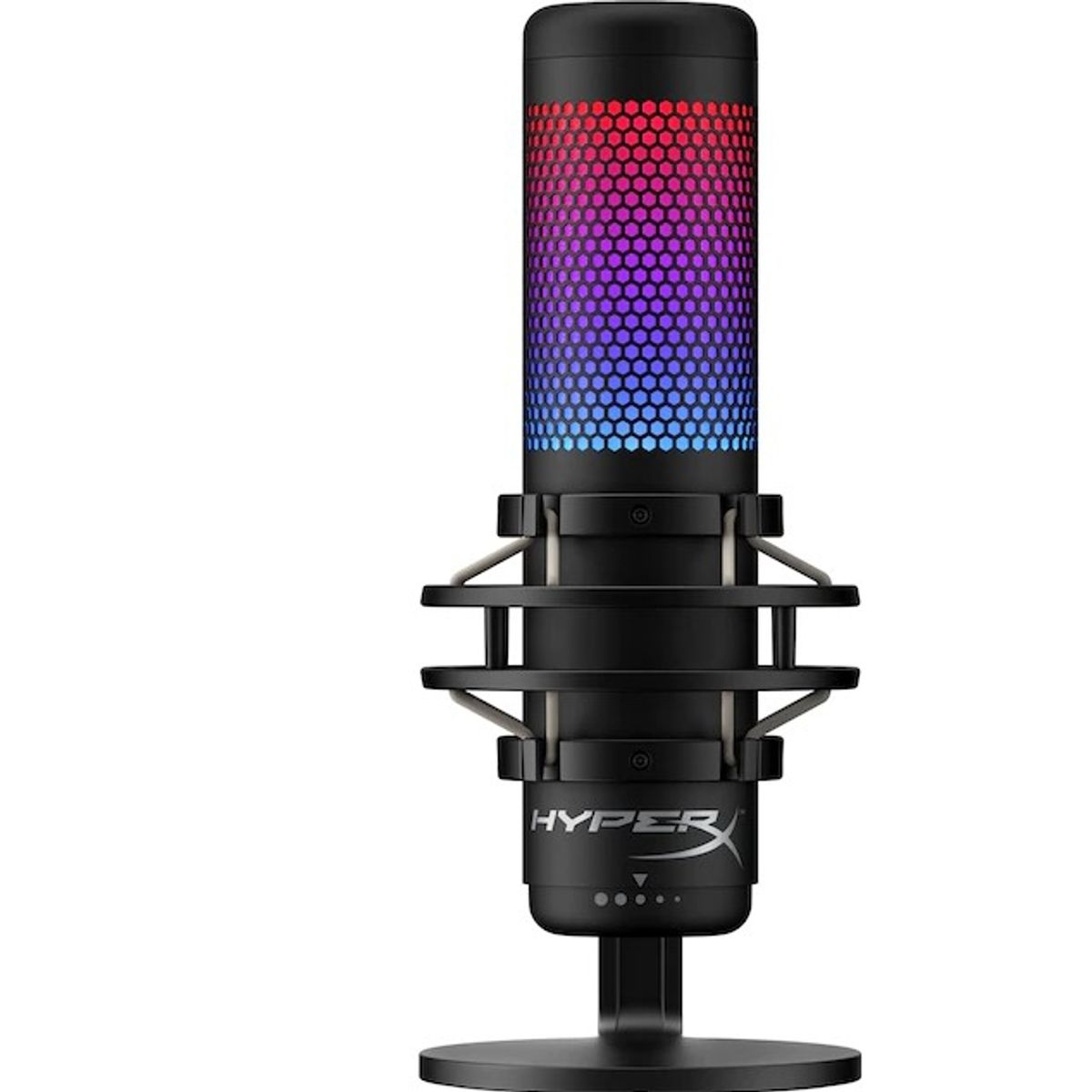 HYPERX - Micrófono Gamer HyperX QuadCast S RGB, Antivibración, 3 Condensadores