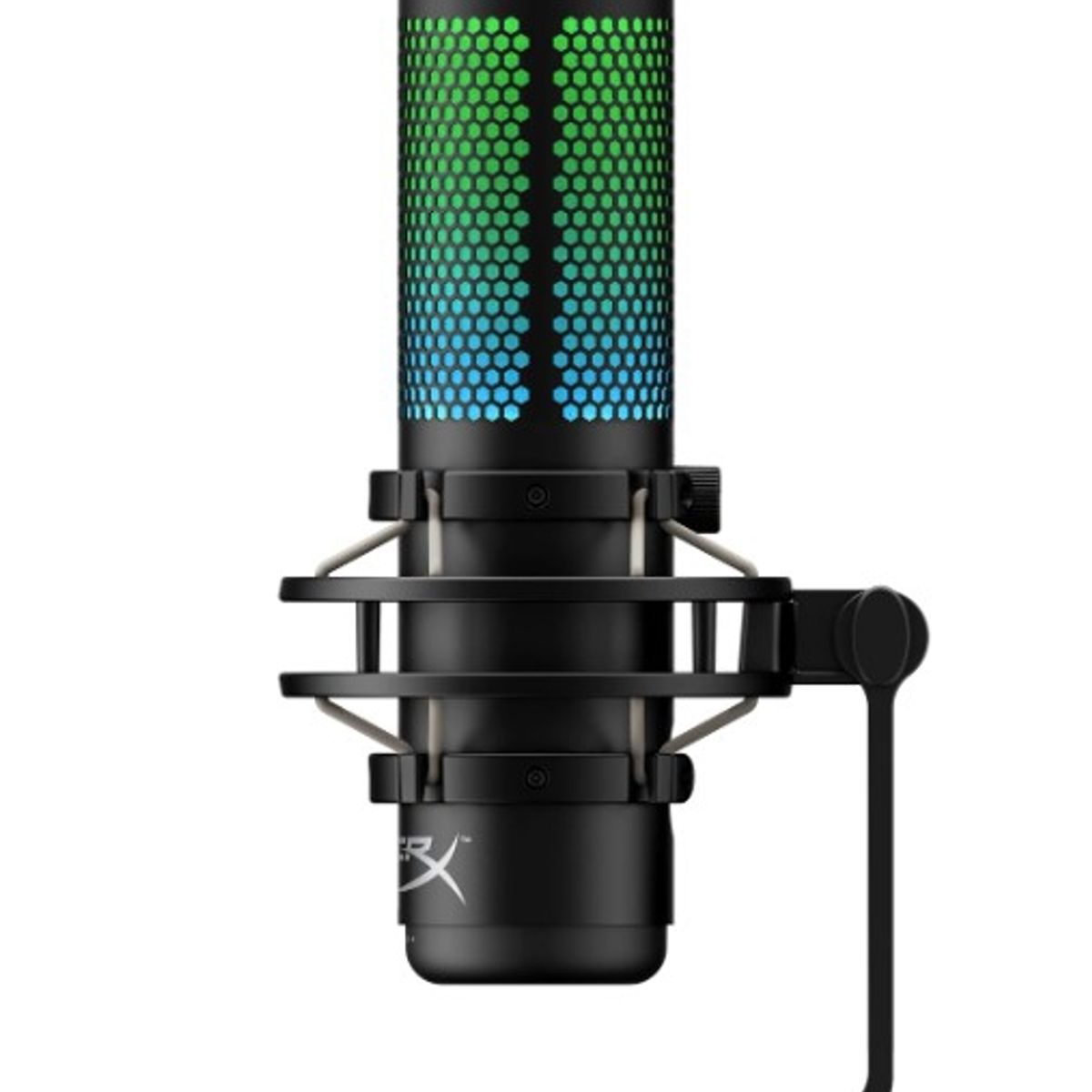 HYPERX - Micrófono Gamer HyperX QuadCast S RGB, Antivibración, 3 Condensadores