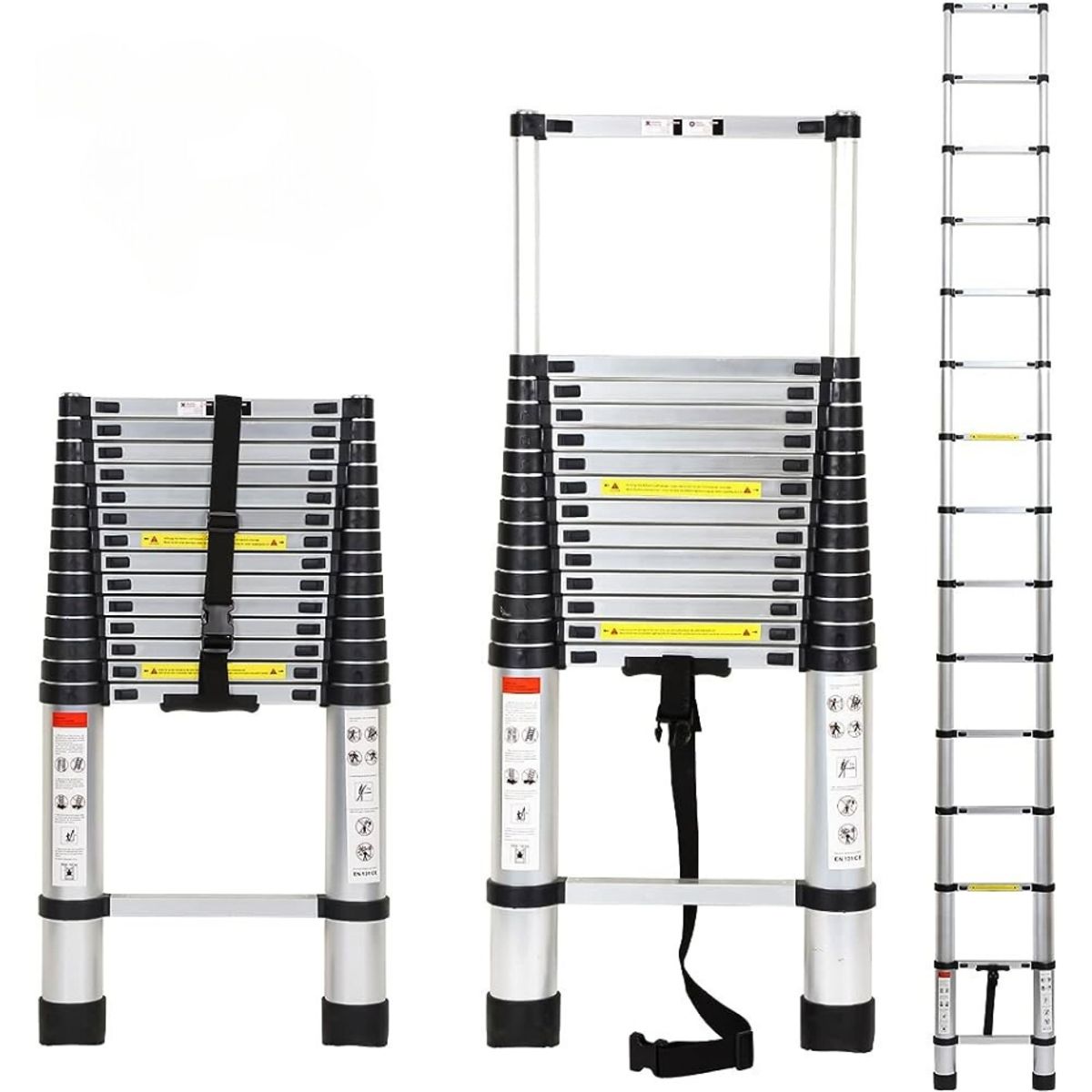 GENERICO - Escalera Telescópica De Aluminio 3,8 Metros