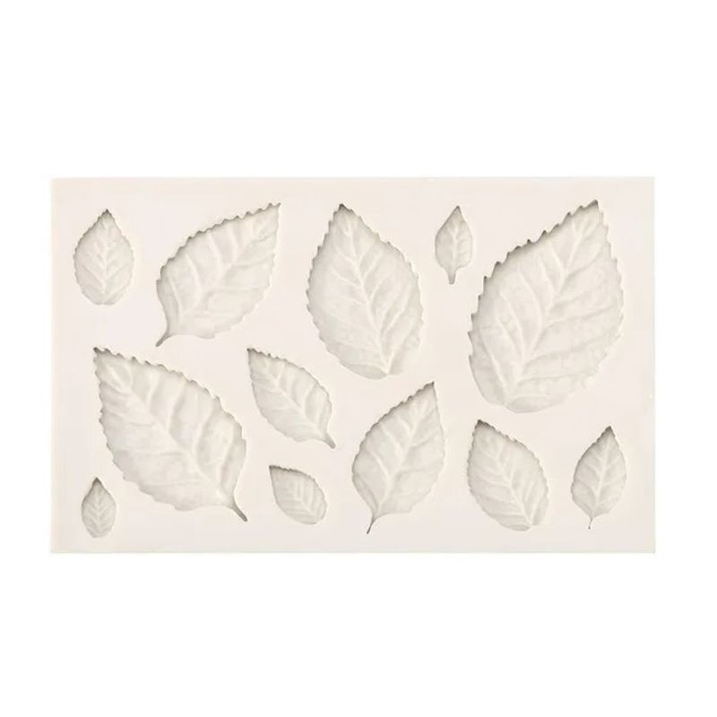 GENERICO - Molde De Silicona Hojas Molde Hojas Molde Fondant 12 Hojas