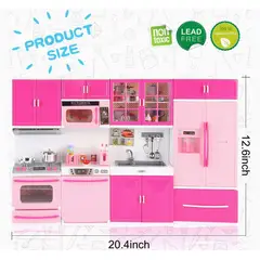 UNIVERSAL - Set Cocina para Barbies Juguete Con Luces Y Sonido Niñas Didáctico