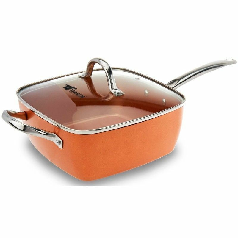 GENERICO - Juego De Cocina 4 Piezas Cacerola Olla Sartén Cuadrada