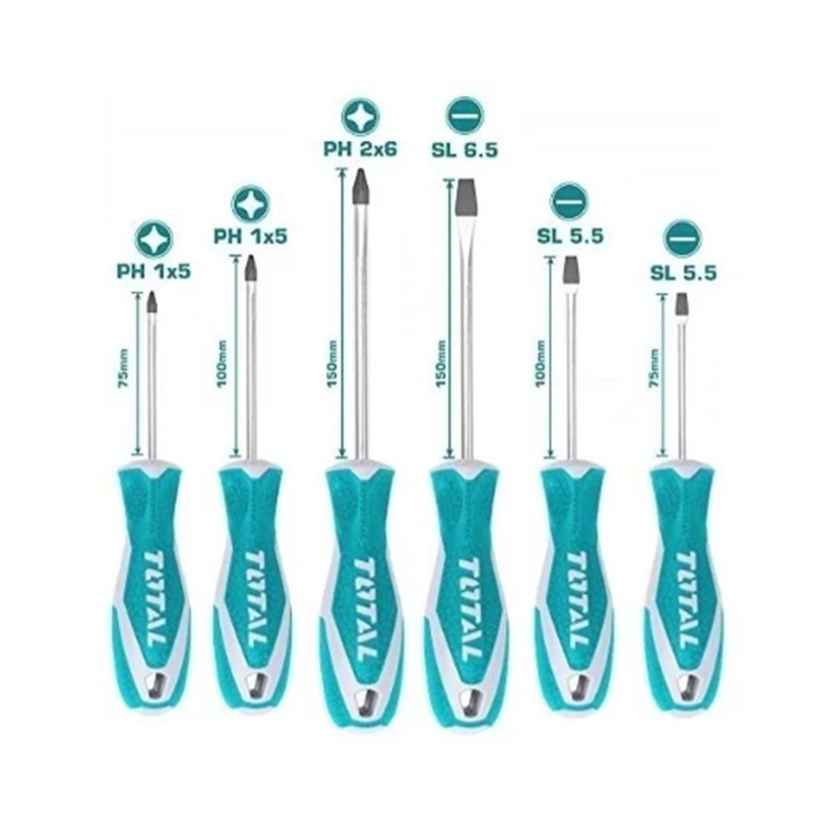 TOTAL TOOLS - Juego Destornilladores 6 Piezas