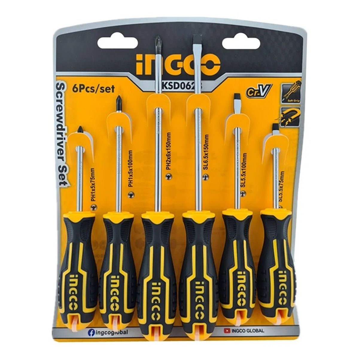 INGCO - Kit Set Juego Destornilladores 6 Piezas