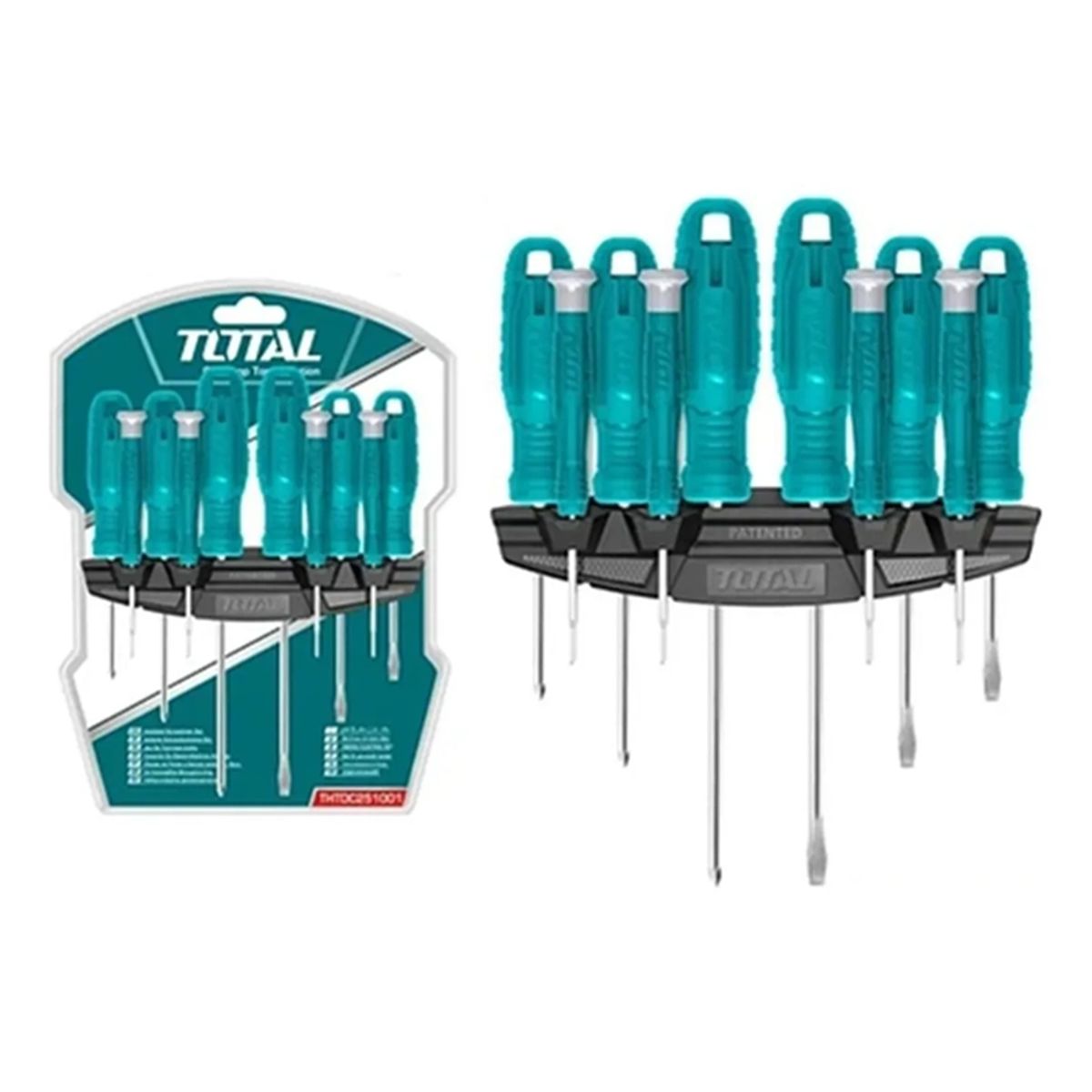 TOTAL TOOLS - Kit Set Juego Destornilladores 10 Piezas