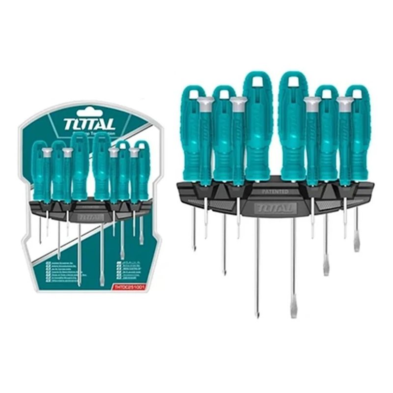 TOTAL TOOLS - Kit Set Juego Destornilladores 10 Piezas