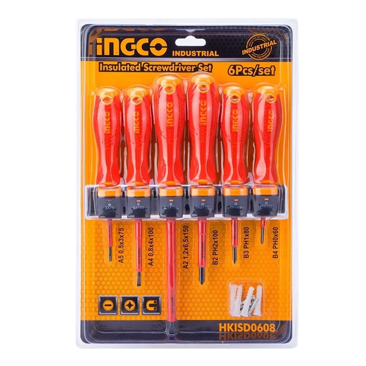 INGCO - Set Destornilladores Electricos Aislado 6pcs