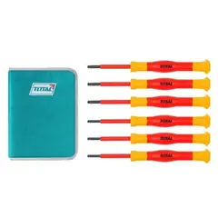 TOTAL TOOLS - Kit Juego Destornilladores De Precision Aislados 6 Pcs