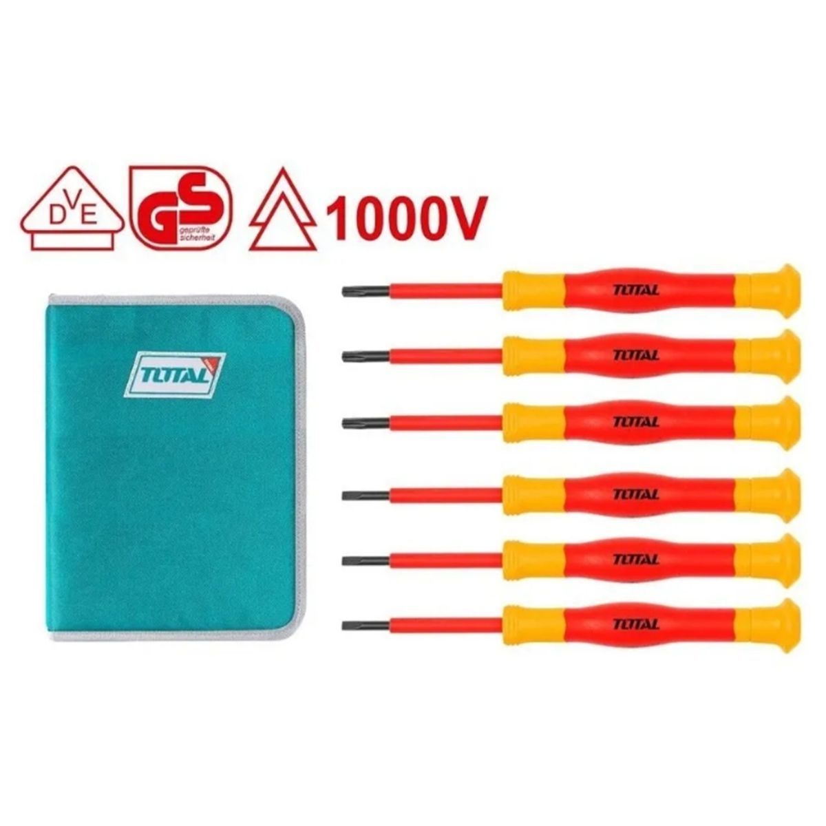 TOTAL TOOLS - Kit Juego Destornilladores De Precision Aislados 6 Pcs