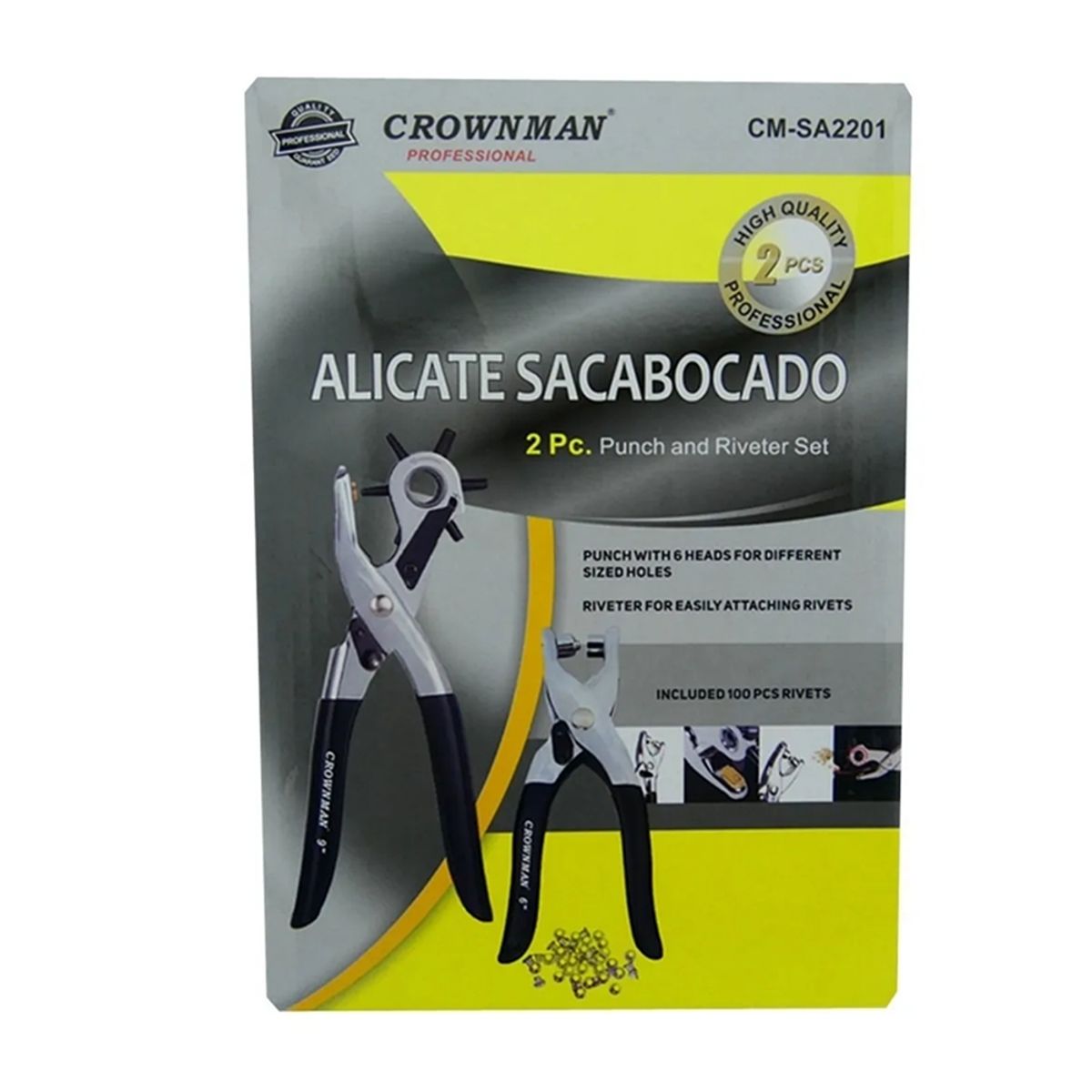 GENERICO - Alicates Sacabocado 2 Piezas Ojetillos Cmsa2201