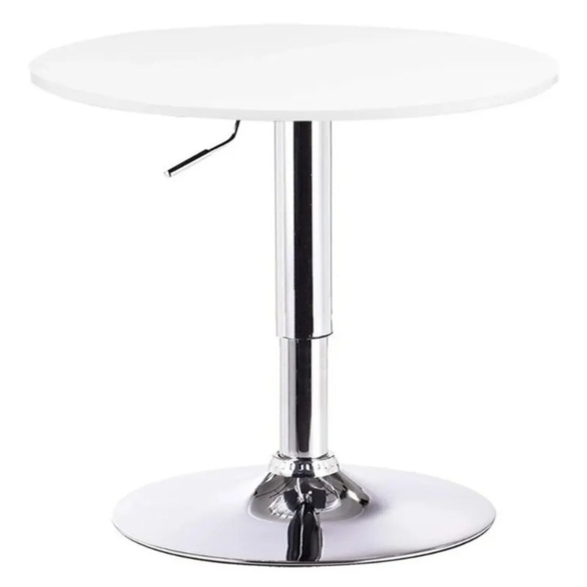 ARTIHOGAR - Mesa de Bar Altura Regulable 60cm Diámetro Blanca
