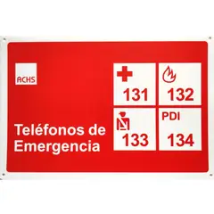 GENERICO - Señalética Teléfonos de Emergencia 30x20cm PP