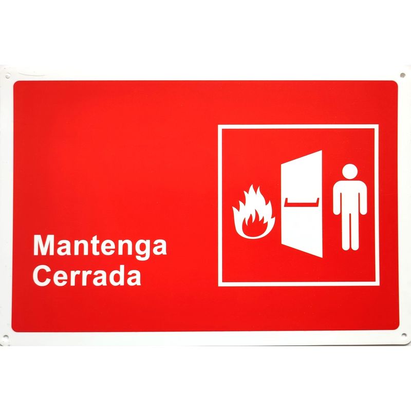 GENERICO - Señalética Mantenga Cerrada 30x20cm PP