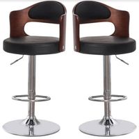 Pack 2 Sillas Bar Taburete Madera Pu con Respaldo Boscco