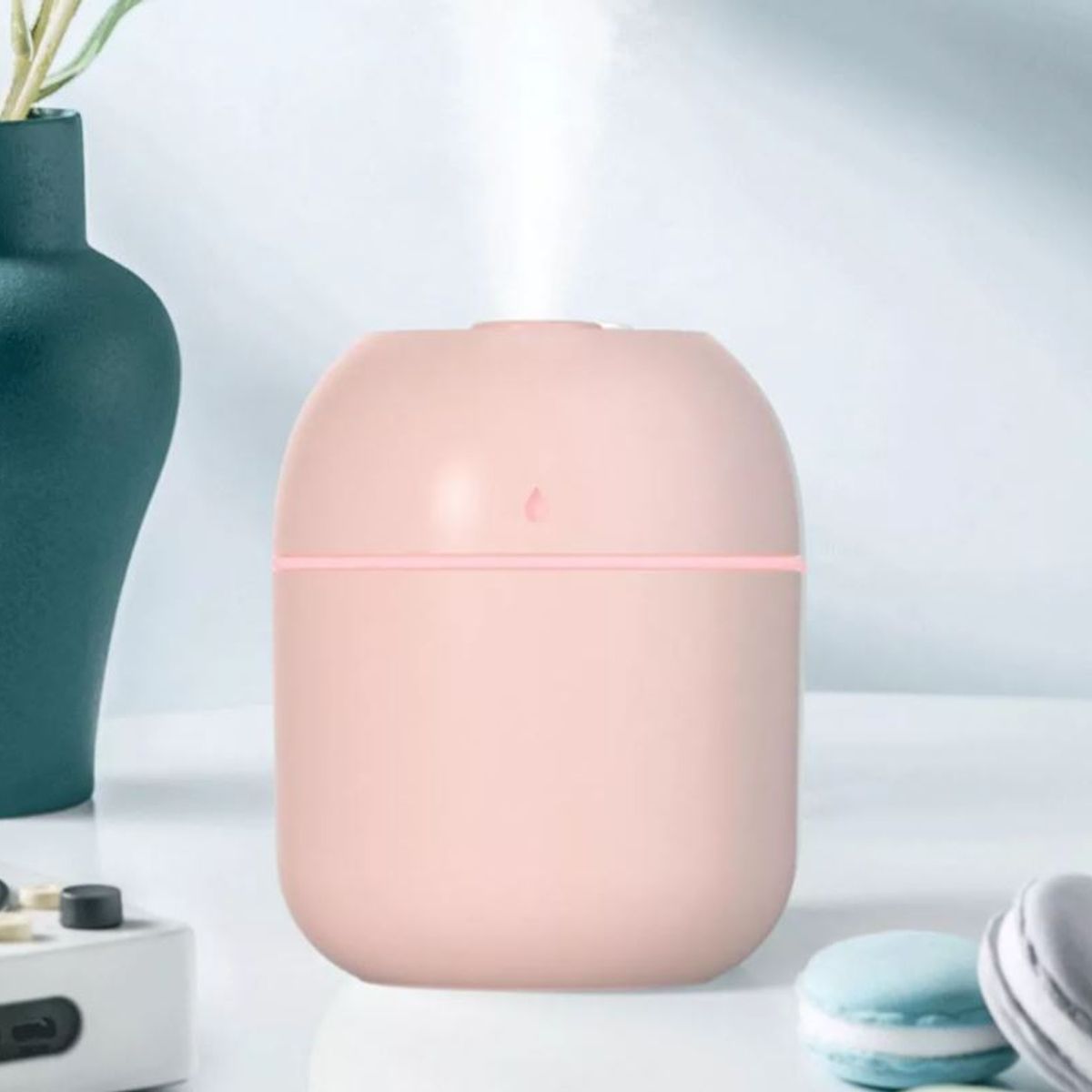 GENERICO - Difusor Humidificador Aire Ambiente Color Rosado luz led