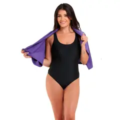 SAMIA - Toalla de microfibra chica 100 cm x 50 cm morado