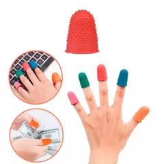 GENERICO - Dedos De Goma Dedales Silicona Oficina Color Rojo