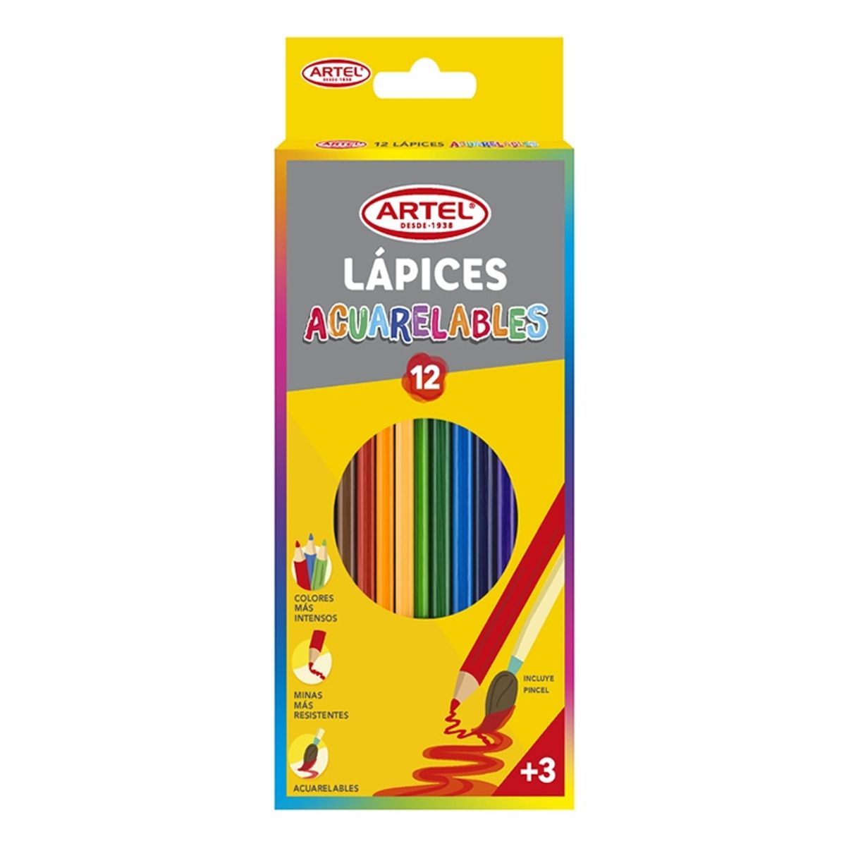 ARTEL - Lapices De Colores Acuarelables Artel 12 unidades