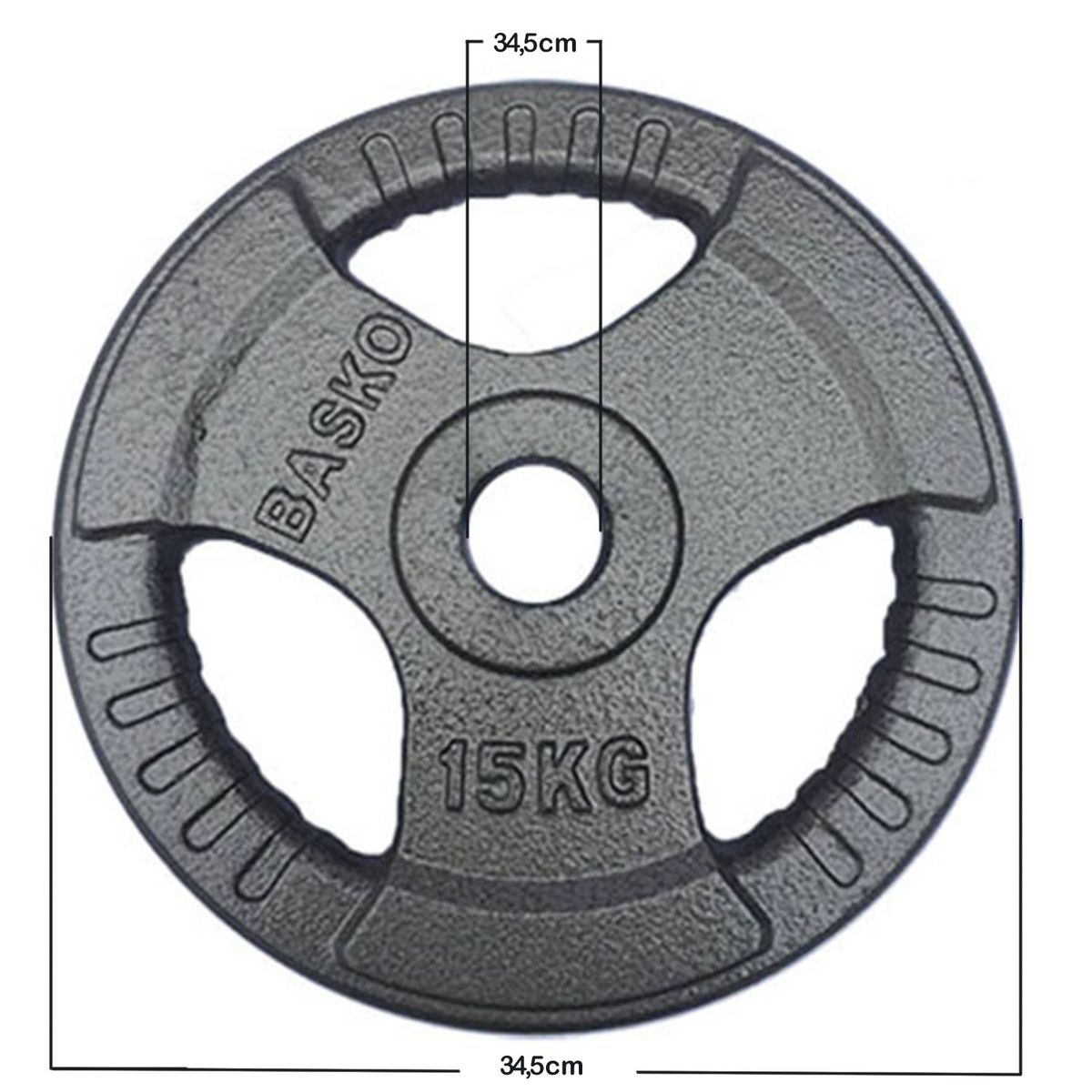 BASKO FITNESS - Fitness Discos Olimpicos Acero Par 15 Kg