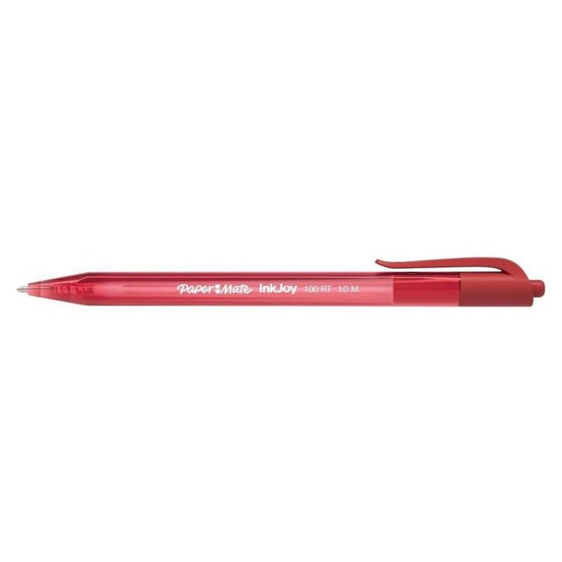 PAPER MATE - Lápiz pasta retráctil punta media rojo