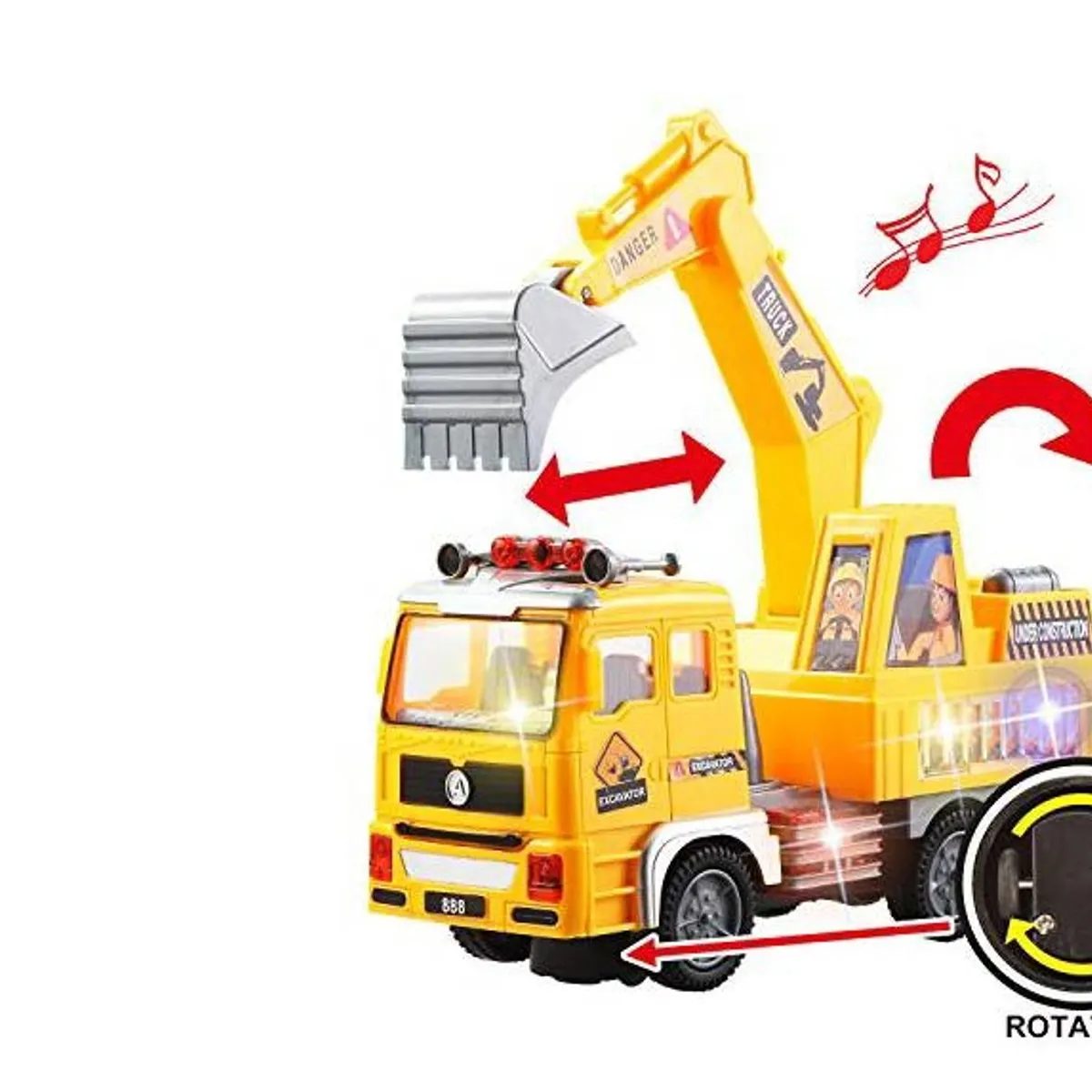 GENERICO - Juguete Camion Excavadora con Sonido Luces y Movimiento