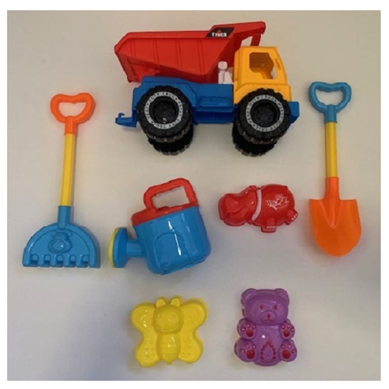 GENERICO - Set Playa Camion Tolva Con Accesorios Y Palas 7 Piezas