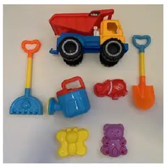 GENERICO - Set Playa Camion Tolva Con Accesorios Y Palas 7 Piezas