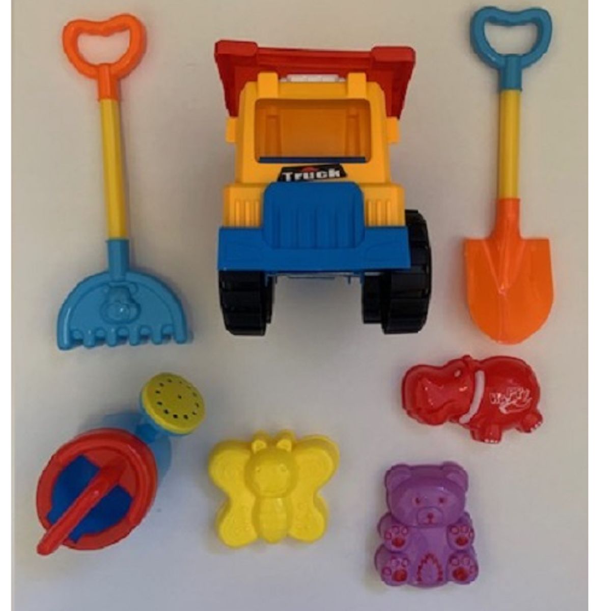 GENERICO - Set Playa Camion Tolva Con Accesorios Y Palas 7 Piezas
