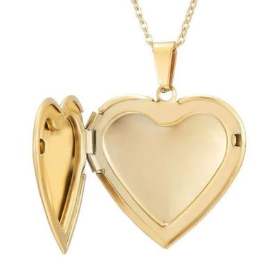 Imagen 2 del producto Joya Collar Plata 925 Relicario Camafeo Guardapelo Corazón Baño Oro