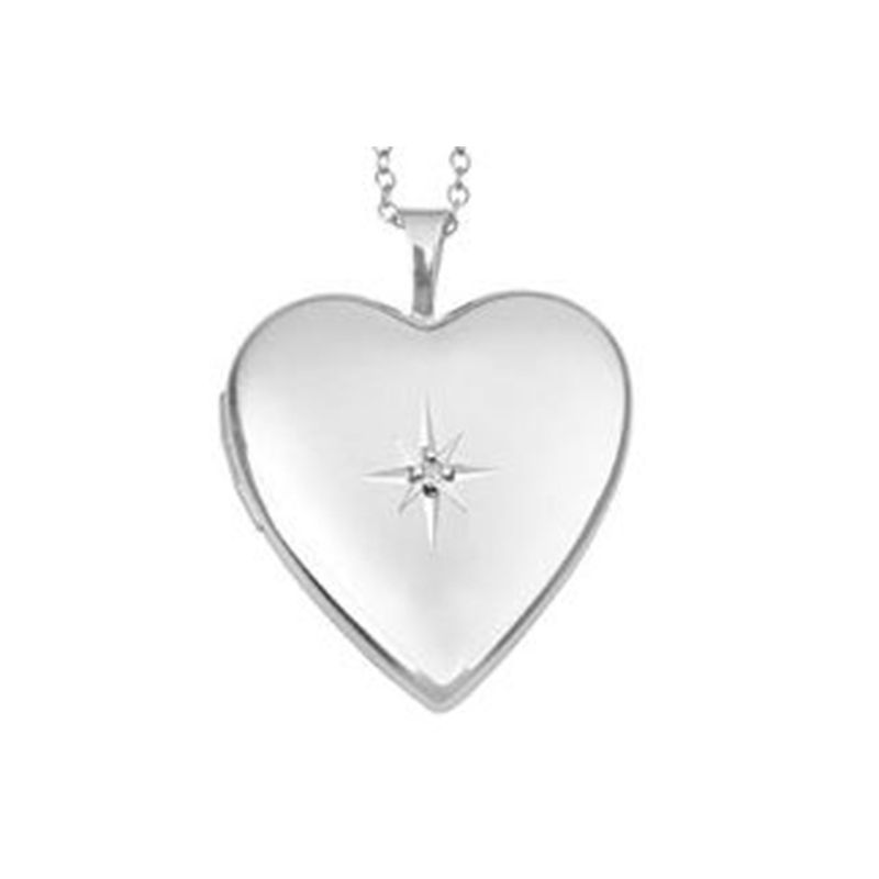 GENERICO - Joya Collar Plata 925 Relicario Camafeo Guardapelo Corazón Mujer.