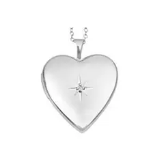 GENERICO - Joya Collar Plata 925 Relicario Camafeo Guardapelo Corazón Mujer.