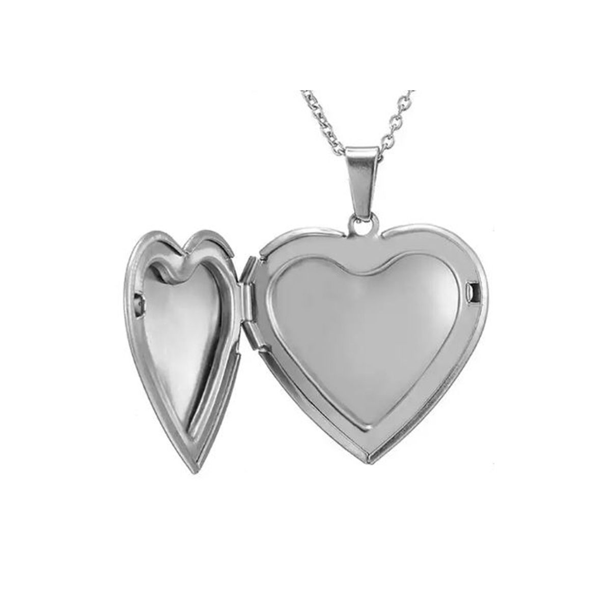 GENERICO - Joya Collar Plata 925 Relicario Camafeo Guardapelo Corazón Mujer.
