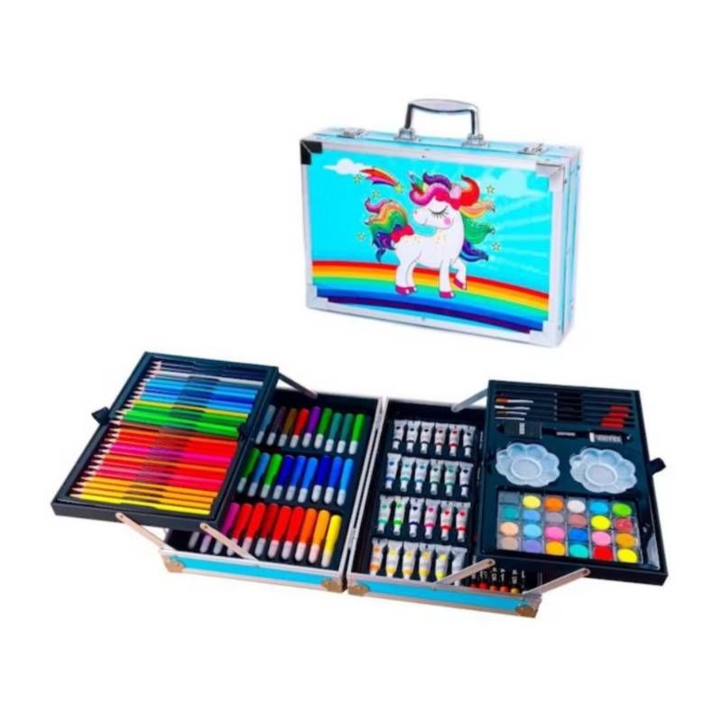 GENERICO - Set de Arte Premium 145 Piezas Maleta Aluminio