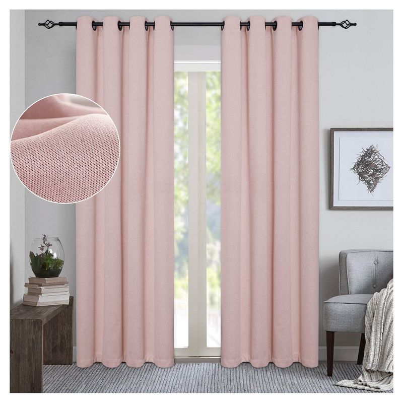 GENERICO - Cortina Semi Blackout Argollas 140x230 Cm 1 Paño Rosa Pastel