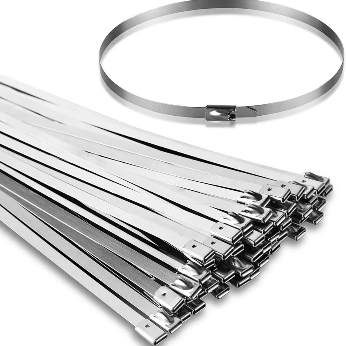 KUANGYE - Abrazadera Metálica Amarra Acero Inoxidable 100 Unidades
