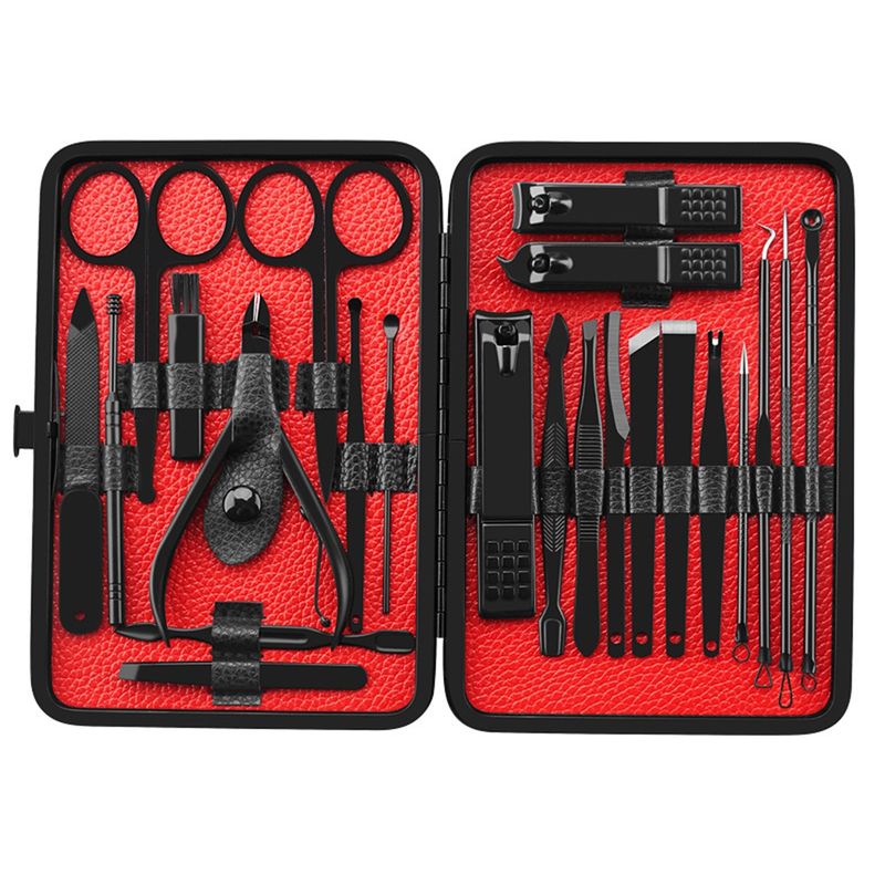 KUANGYE - Juego De 23 Piezas Para Manicura Y Pedicura De Acero Inoxida