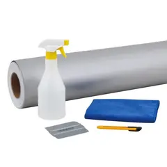 GLASSFILM - Film Empavonado Decorativo Silver 5 Mts + Kit De Instalación