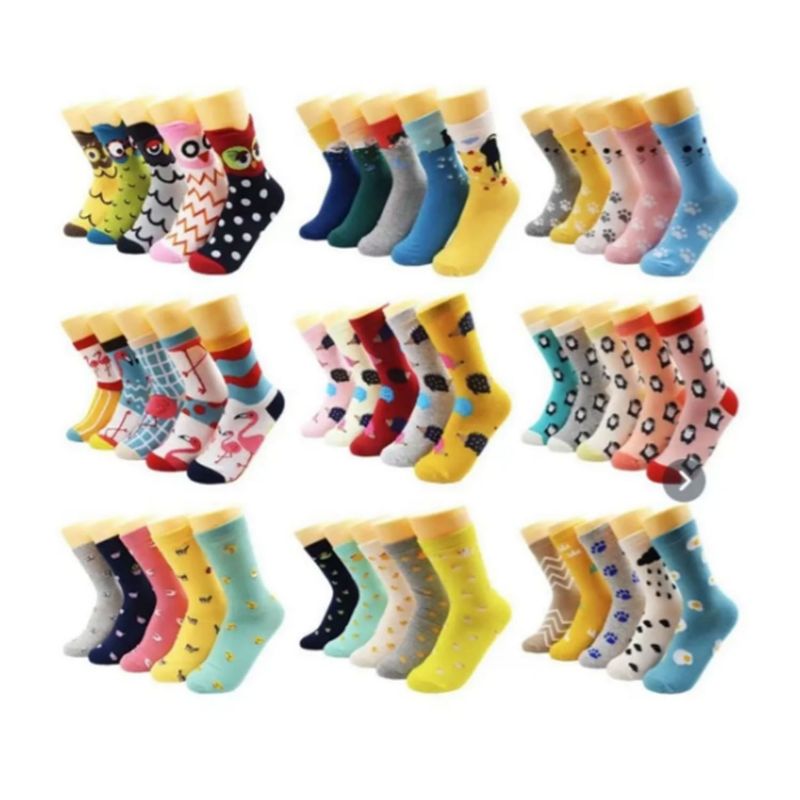 EVERSO - Pack 12 Calcetines Diseños Variados Algodón Para Mujer Largar