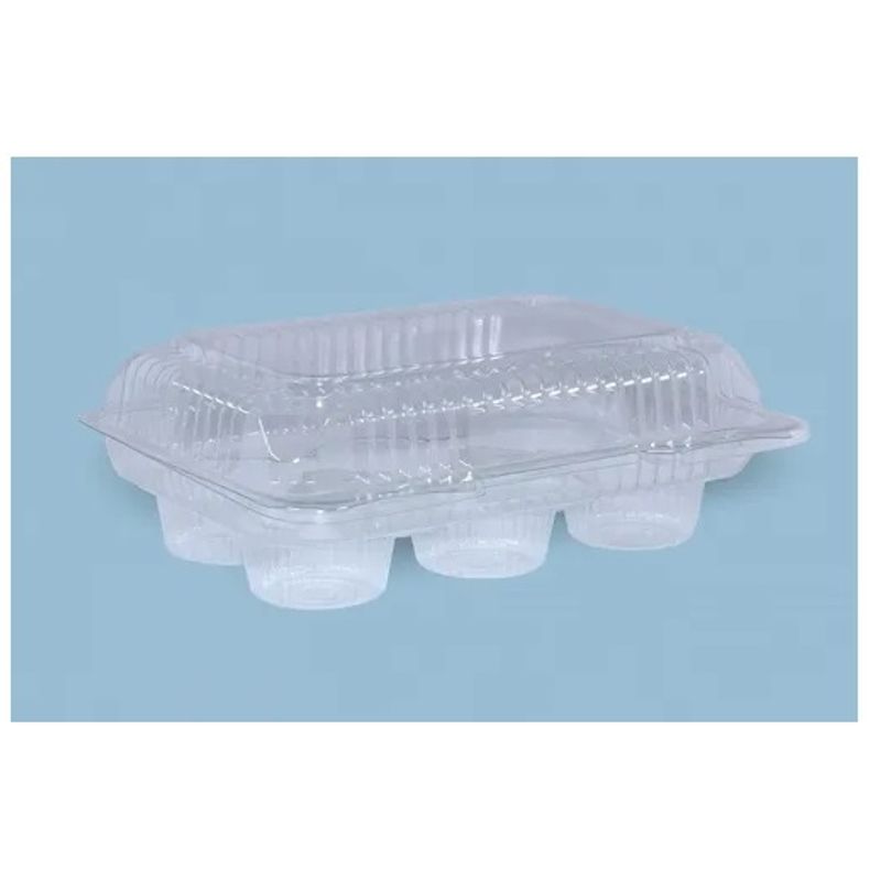 DARNEL - Envase Plástico Para 6 Cupcake O Muffin 25x19x7,3 Cm X 10 Unid